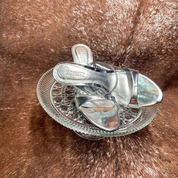 Schutz Jessica Mid Mule Heels | Metallic Silver | Size 7.5B | MSRP $118 - Picture 7 of 7